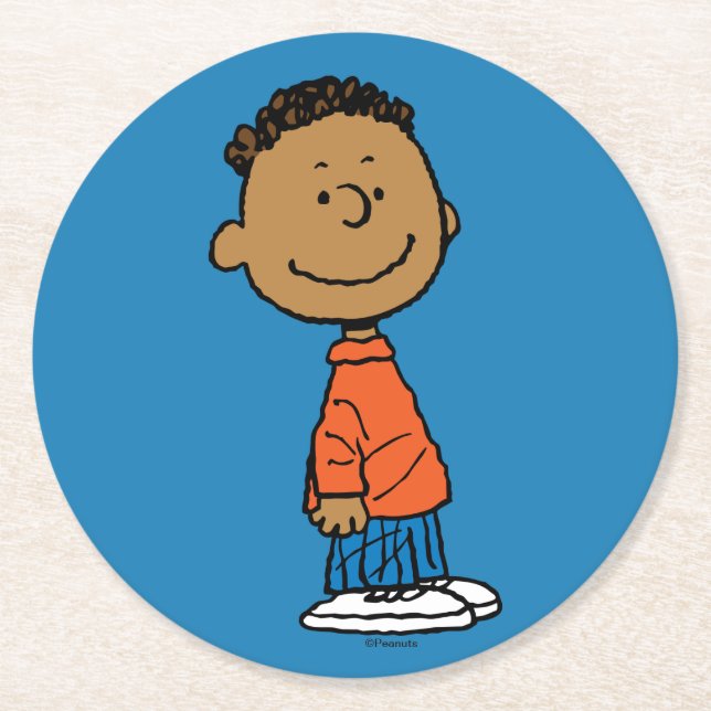 Peanuts | Franklin Smile Round Paper Coaster (Front)