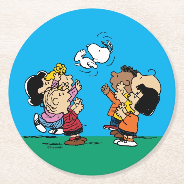 Peanuts | Friends Fun Round Paper Coaster (Front)