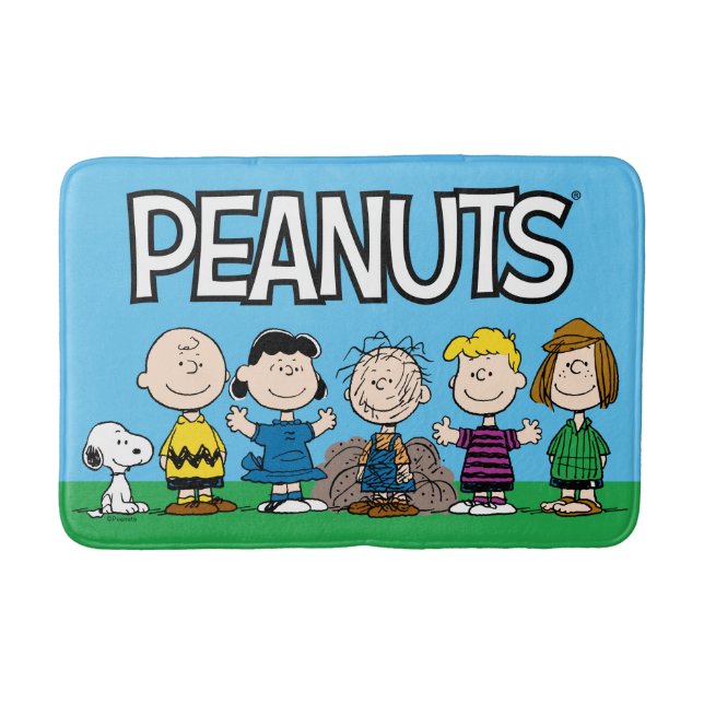 Peanuts Friends In A Row Bath Mat (Front)