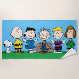 Peanuts Friends In A Row Beach Towel