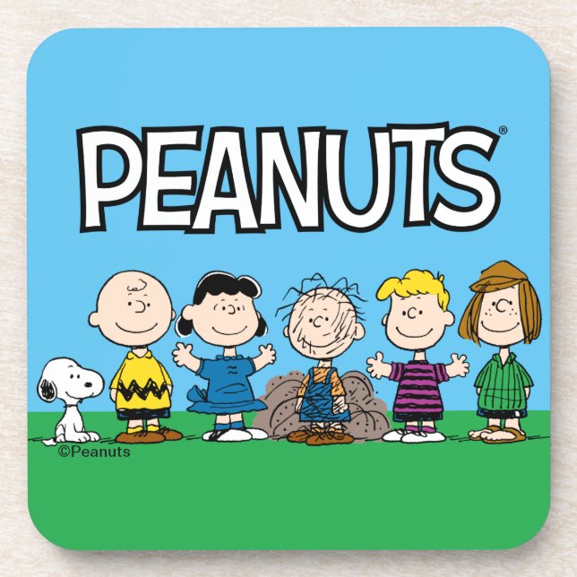 Peanuts Friends In A Row Beverage Coaster (Front)