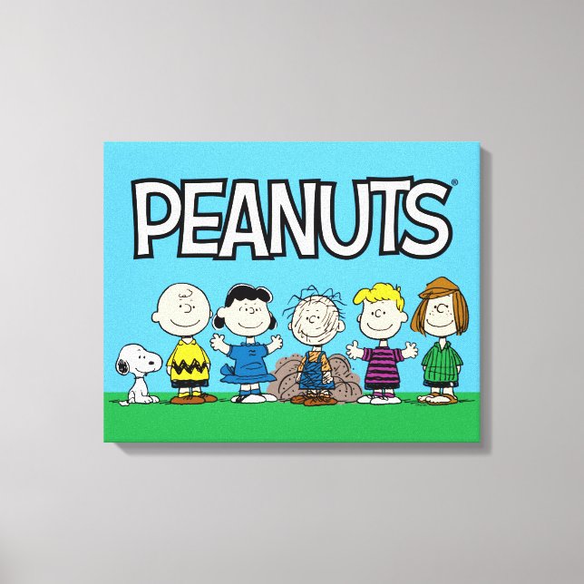 Peanuts Friends In A Row Canvas Print (Front)