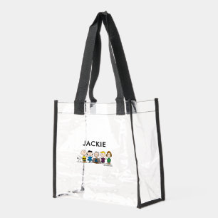 Peanuts Friends In A Row Clear Tote Bag