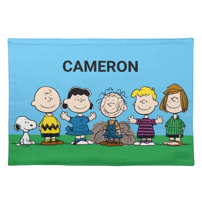 Peanuts Friends In A Row Cloth Placemat (Front)