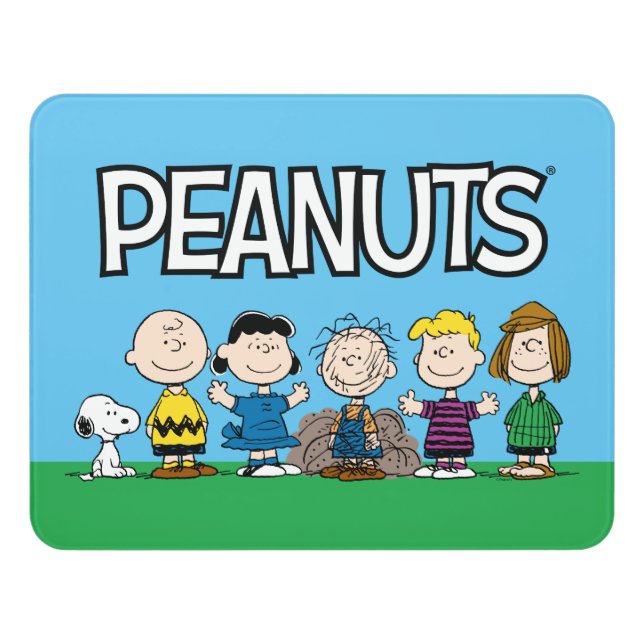 Peanuts Friends In A Row Door Sign (Contemporary Front)