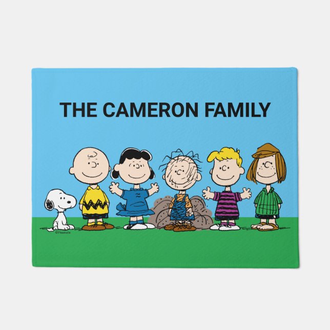 Peanuts Friends In A Row Doormat (Front)
