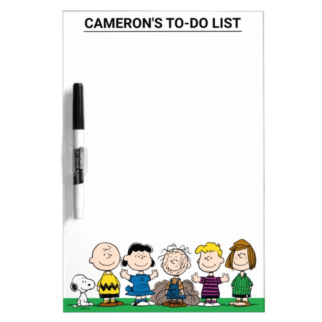 Peanuts Friends In A Row Dry Erase Board (Front)