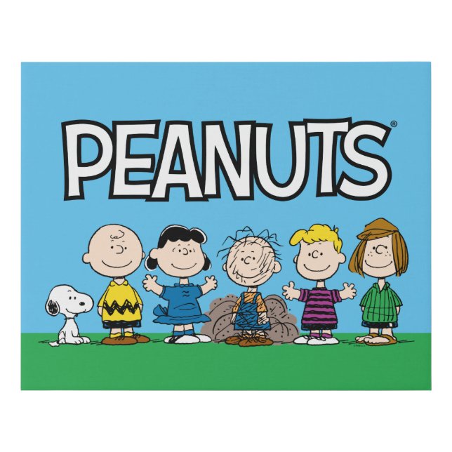 Peanuts Friends In A Row Faux Canvas Print (Front)