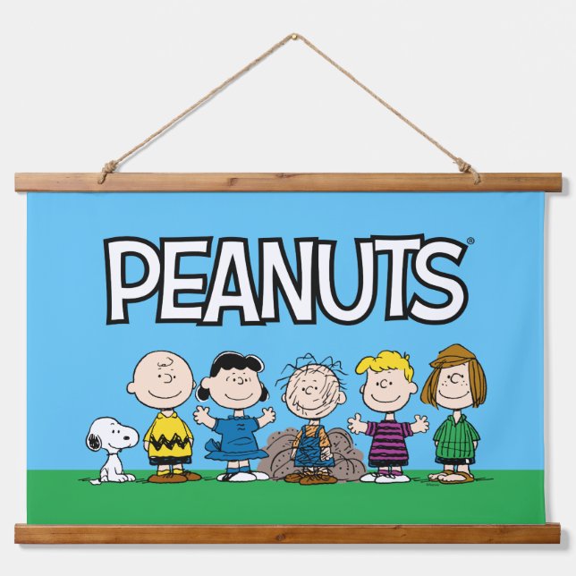 Peanuts Friends In A Row Hanging Tapestry (Front)