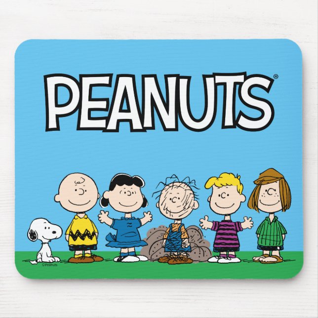 Peanuts Friends In A Row Mouse Pad (Front)