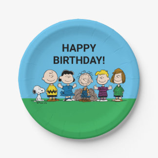Peanuts Friends In A Row Paper Plates