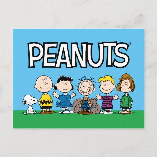 Peanuts Friends In A Row Postcard