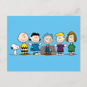 Peanuts Friends In A Row Postcard