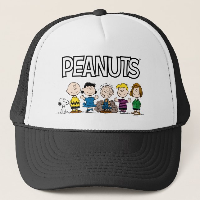 Peanuts Friends In A Row Trucker Hat (Front)