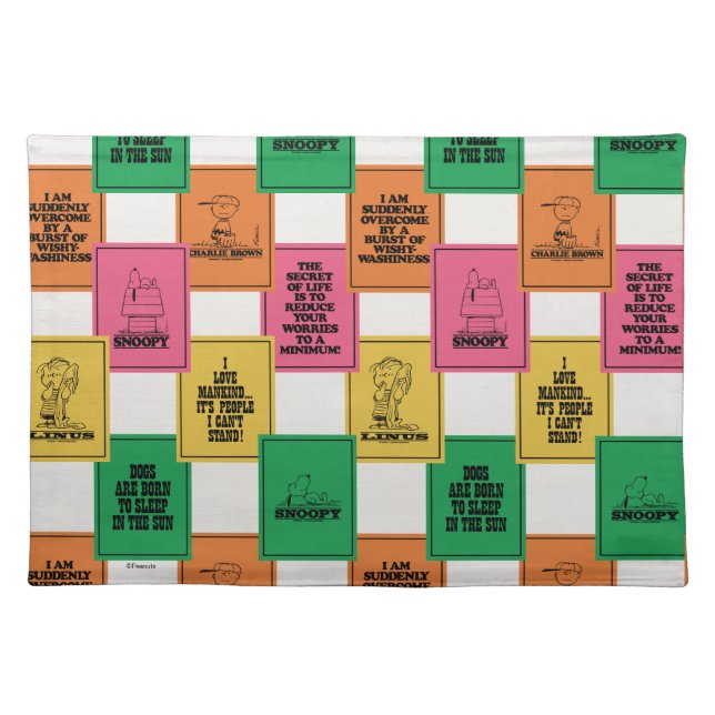 Peanuts | Fun Colorblock Pattern Cloth Placemat (Front)