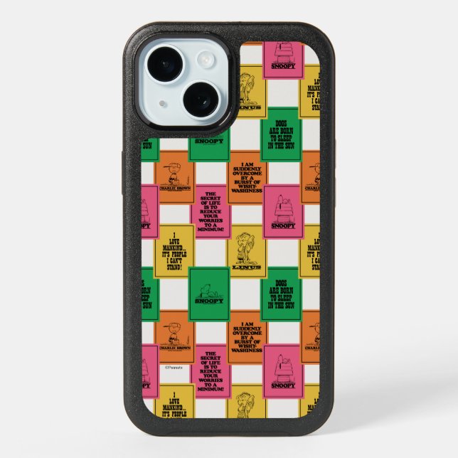 Peanuts | Fun Colorblock Pattern iPhone 15 Case (Back)