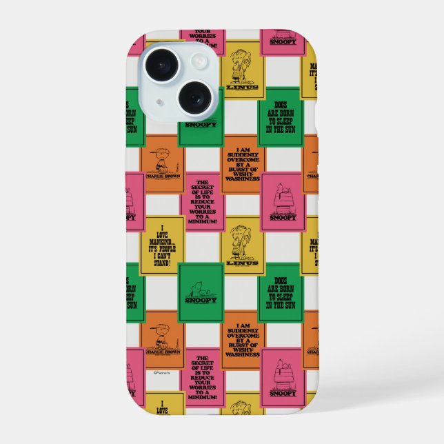 Peanuts | Fun Colorblock Pattern iPhone 15 Case (Back)