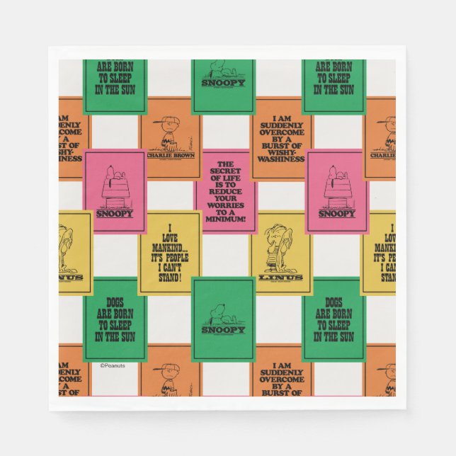 Peanuts | Fun Colorblock Pattern Napkins (Front)