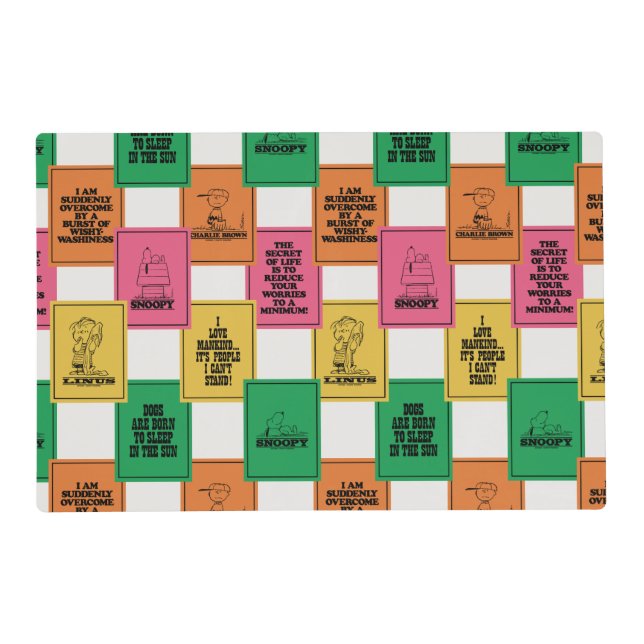 Peanuts | Fun Colorblock Pattern Placemat (Front)