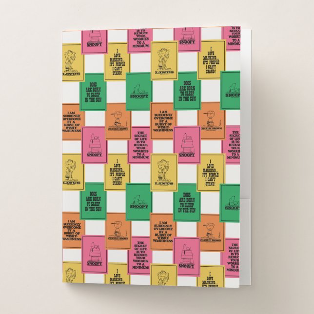 Peanuts | Fun Colorblock Pattern Pocket Folder (Front)