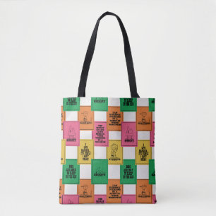 Peanuts Fun Colorblock Pattern Tote Bag