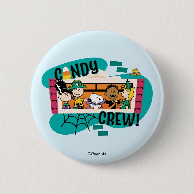 Peanuts Gang Candy Crew Halloween Button (Front)