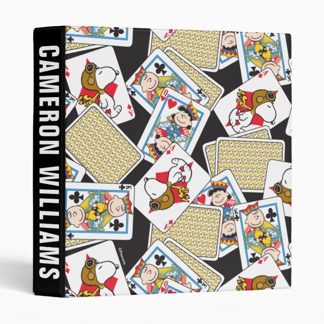 Peanuts Gang Card Deck Pattern 3 Ring Binder (Front/Spine)