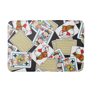 Peanuts Gang Card Deck Pattern Bath Mat