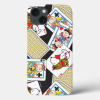 Peanuts Gang Card Deck Pattern iPhone 13 Case