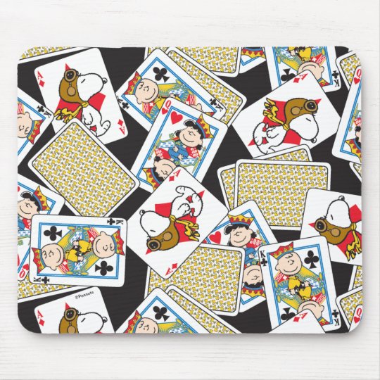 Peanuts Gang Card Deck Pattern Mouse Pad