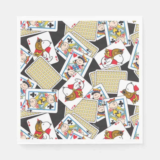 Peanuts Gang Card Deck Pattern Napkins (Front)