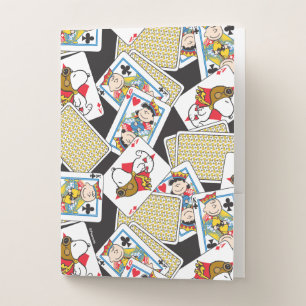 Peanuts Gang Card Deck Pattern Pocket Folder