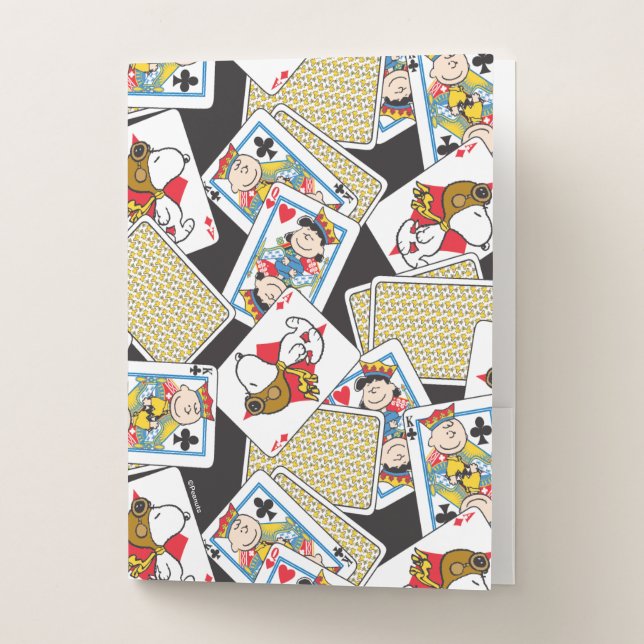 Peanuts Gang Card Deck Pattern Pocket Folder (Front)