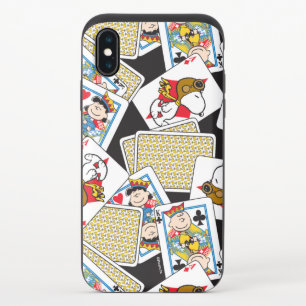 Peanuts Gang Card Deck Pattern iPhone X Slider Case