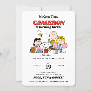 Peanuts Gang Football Birthday Invitation