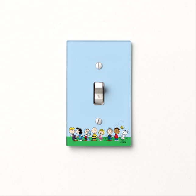 Peanuts Gang Group Lineup Light Switch Cover (In Situ)