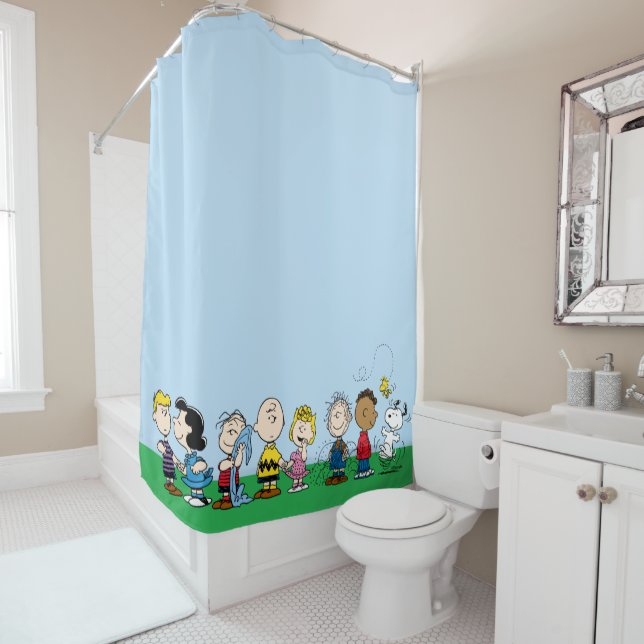 Peanuts Gang Group Lineup Shower Curtain (In Situ)