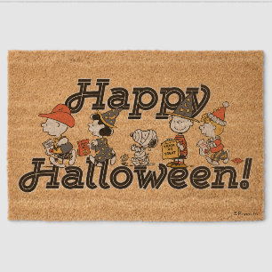 Peanuts Gang Happy Halloween Parade Fiber Doormat