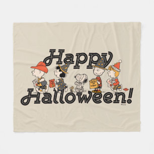 Peanuts Gang Happy Halloween Parade Fleece Blanket