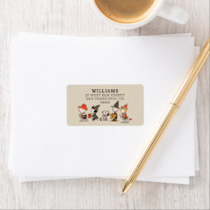 Peanuts Gang Happy Halloween Parade Label