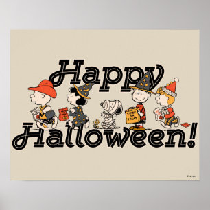 Peanuts Gang Happy Halloween Parade Poster