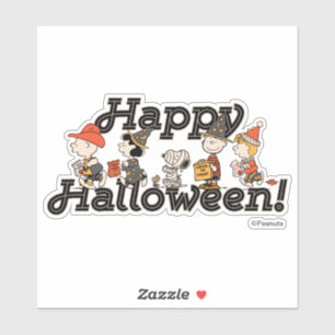 Peanuts Gang Happy Halloween Parade Sticker