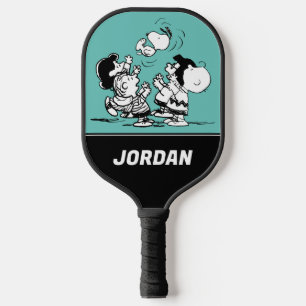 Peanuts Gang Lifting Snoopy Add Your Name Pickleball Paddle