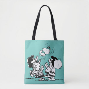 Peanuts Gang Lifting Snoopy Tote Bag