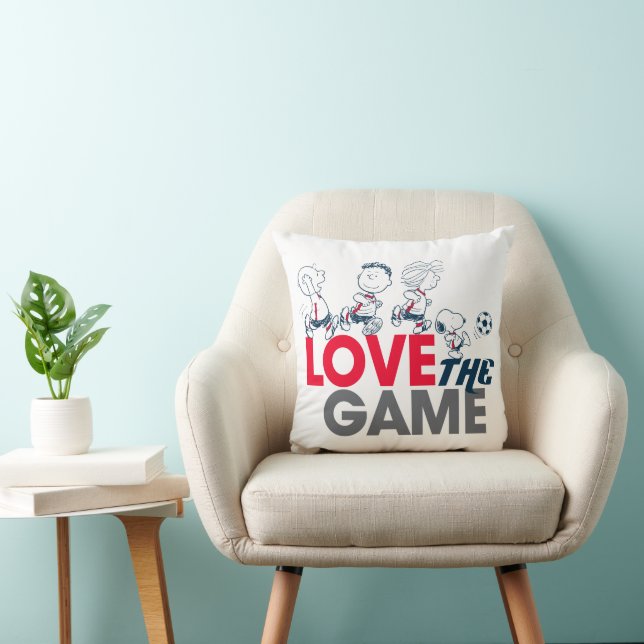 Peanuts Gang - Love The Game Throw Pillow (Chair)
