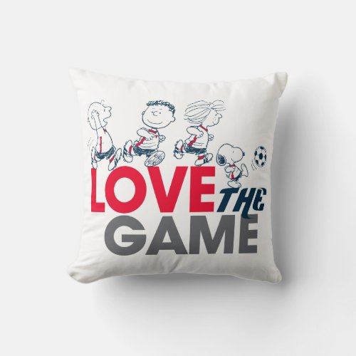 Peanuts Gang _ Love The Game Throw Pillow