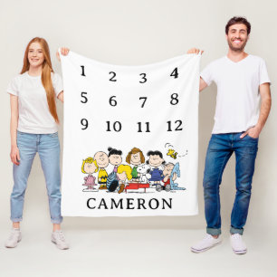Peanuts Gang Monthly Milestone Baby Fleece Blanket