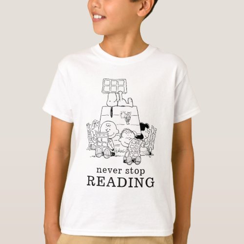 Peanuts Gang Reading Comics T_Shirt