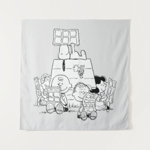 Peanuts Gang Reading Comics Tapestry