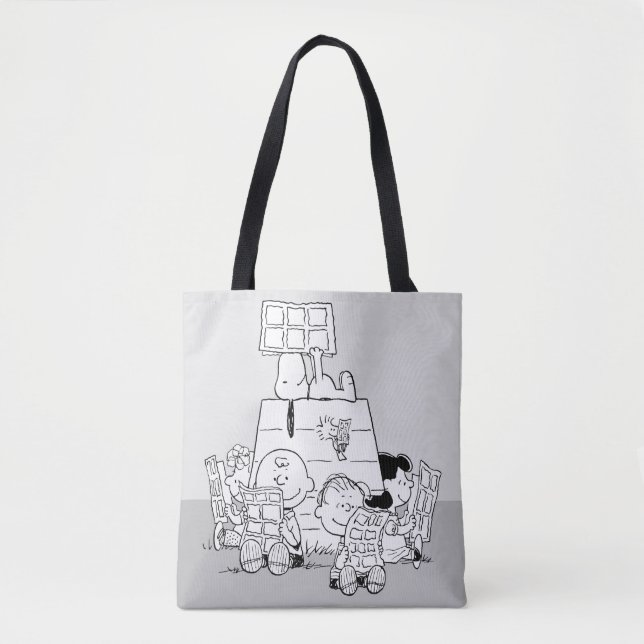 Peanuts Gang Reading Comics Tote Bag (Front)